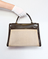 Kelly 32 Box/ Toile Leather in Ebène/ Natural, back view